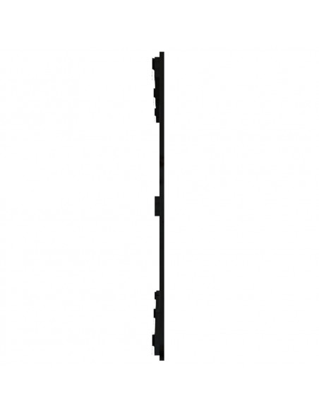 Testiera da Parete Nera 127,5x3x90 cm in Legno Massello di Pino
