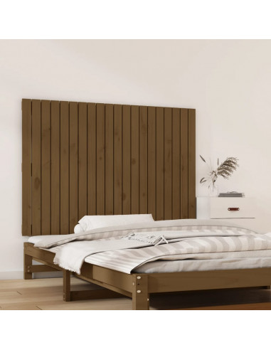 Testiera da Parete Miele 127,5x3x90cm in Legno Massello di Pino