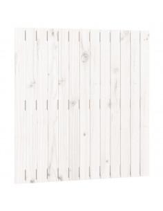 Testiera da Parete Bianca 82,5x3x90cm in Legno Massello di Pino 2