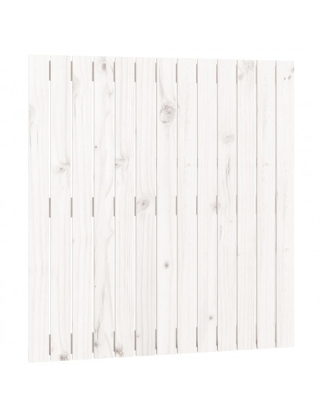 Testiera da Parete Bianca 82,5x3x90cm in Legno Massello di Pino