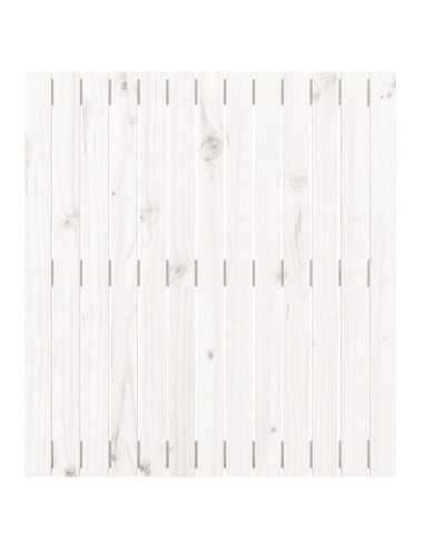 Testiera da Parete Bianca 82,5x3x90cm in Legno Massello di Pino