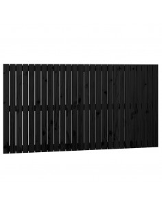 Testiera da Parete Nera 166x3x90 cm in Legno Massello di Pino 2