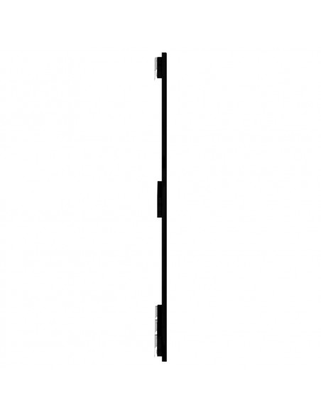Testiera da Parete Nera 166x3x90 cm in Legno Massello di Pino