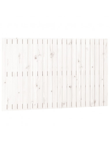 Testiera da Parete Bianca 140x3x90 cm in Legno Massello di Pino