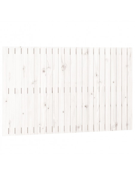 Testiera da Parete Bianca 140x3x90 cm in Legno Massello di Pino