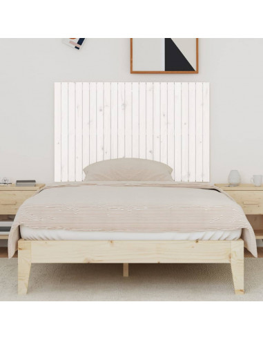 Testiera da Parete Bianca 140x3x90 cm in Legno Massello di Pino