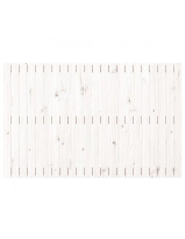 Testiera da Parete Bianca 140x3x90 cm in Legno Massello di Pino