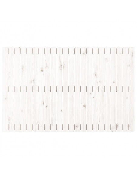 Testiera da Parete Bianca 140x3x90 cm in Legno Massello di Pino