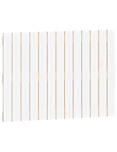 Testiera da Parete Bianca 82,5x3x60cm in Legno Massello di Pino