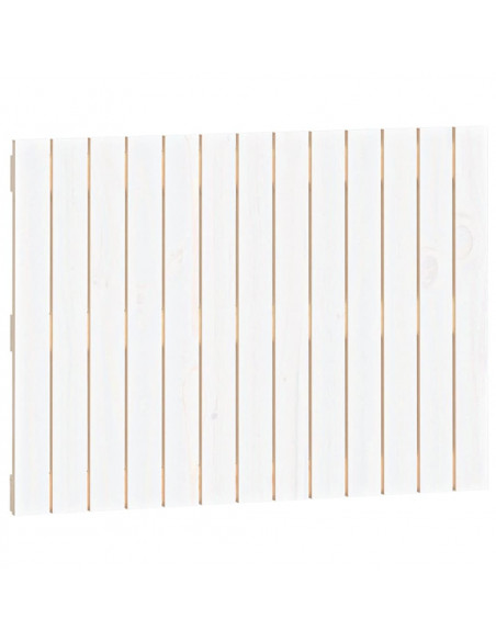 Testiera da Parete Bianca 82,5x3x60cm in Legno Massello di Pino