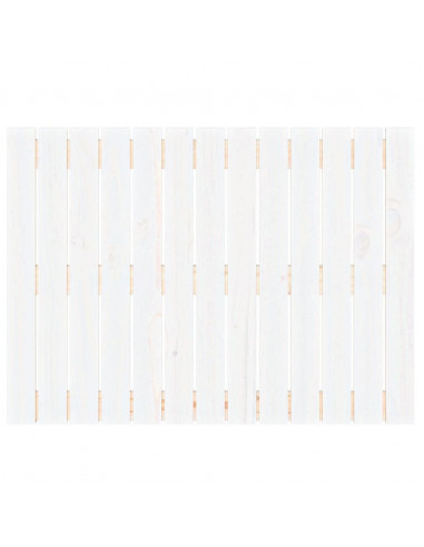 Testiera da Parete Bianca 82,5x3x60cm in Legno Massello di Pino