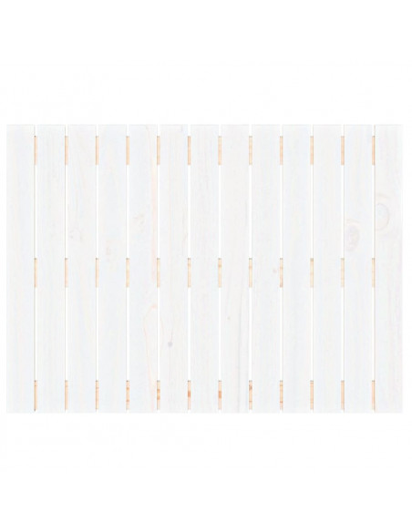 Testiera da Parete Bianca 82,5x3x60cm in Legno Massello di Pino