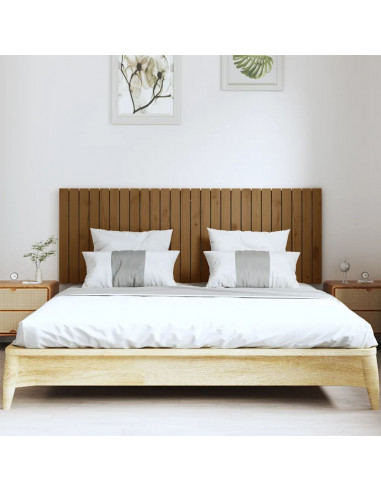 Testiera da Parete Miele 166x3x60 cm in Legno Massello di Pino