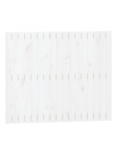 Testiera da Parete Bianca 108x3x90 cm in Legno Massello di Pino