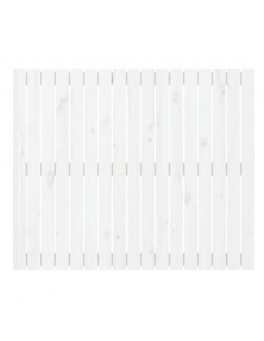 Testiera da Parete Bianca 108x3x90 cm in Legno Massello di Pino