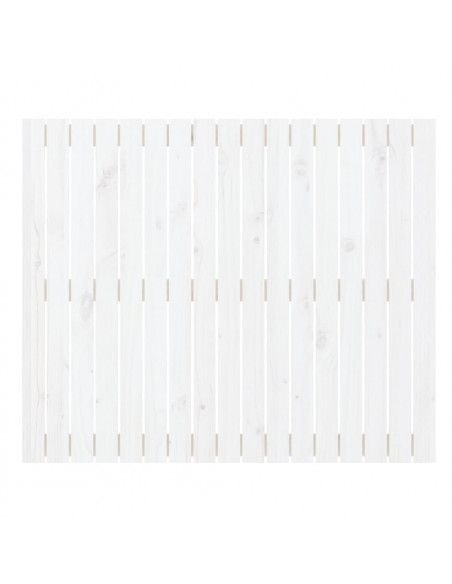 Testiera da Parete Bianca 108x3x90 cm in Legno Massello di Pino