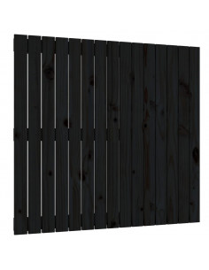 Testiera da Parete Nera 95,5x3x90 cm in Legno Massello di Pino 2