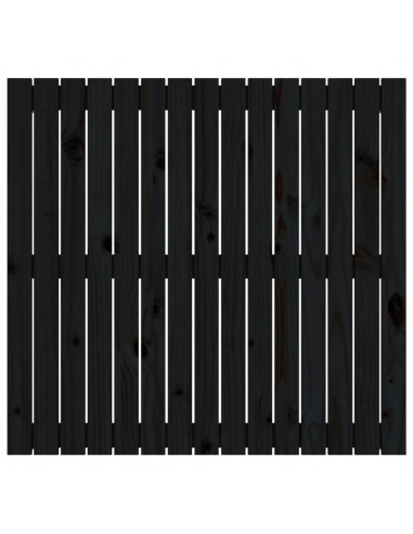 Testiera da Parete Nera 95,5x3x90 cm in Legno Massello di Pino