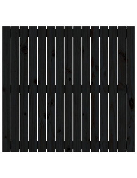 Testiera da Parete Nera 95,5x3x90 cm in Legno Massello di Pino