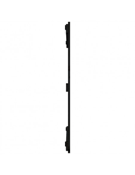Testiera da Parete Nera 95,5x3x90 cm in Legno Massello di Pino