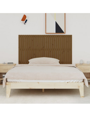 Testiera da Parete Miele 166x3x90 cm in Legno Massello di Pino