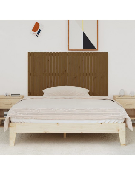 Testiera da Parete Miele 166x3x90 cm in Legno Massello di Pino