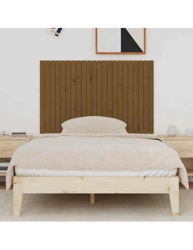 Testiera da Parete Miele 140x3x90 cm in Legno Massello di Pino