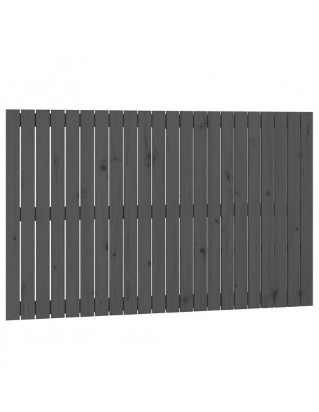 Testiera da Parete Grigia 140x3x90 cm in Legno Massello di Pino