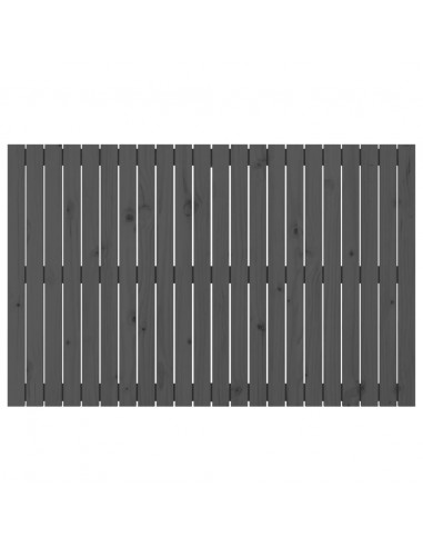 Testiera da Parete Grigia 140x3x90 cm in Legno Massello di Pino