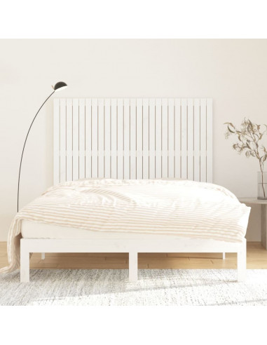 Testiera da Parete Bianca 159,5x3x110 cm Legno Massello di Pino