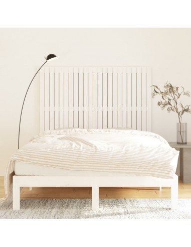 Testiera da Parete Bianca 146,5x3x110 cm Legno Massello di Pino