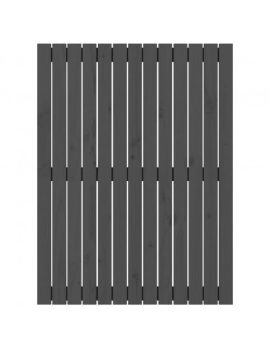 Testiera da Parete Grigia 82,5x3x110 cm Legno Massello di Pino