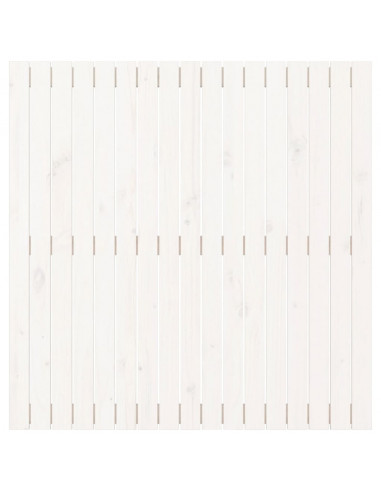 Testiera da Parete Bianca 108x3x110cm in Legno Massello di Pino