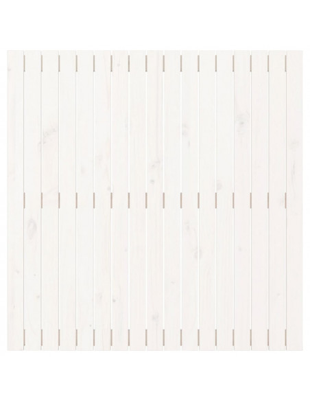 Testiera da Parete Bianca 108x3x110cm in Legno Massello di Pino