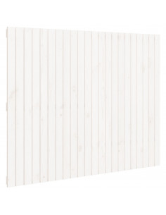 Testiera da Parete Bianca 140x3x110cm in Legno Massello di Pino 2