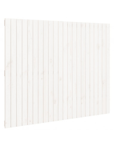 Testiera da Parete Bianca 140x3x110cm in Legno Massello di Pino