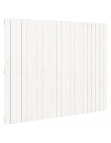 Testiera da Parete Bianca 140x3x110cm in Legno Massello di Pino