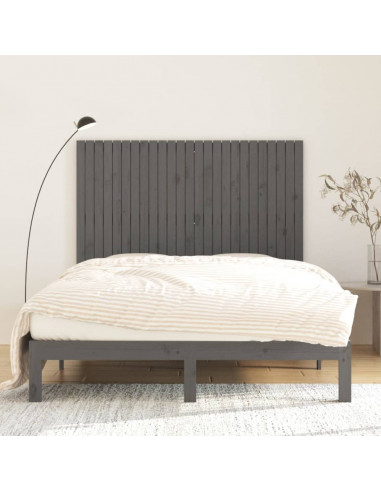 Testiera da Parete Grigia 159,5x3x110 cm Legno Massello di Pino