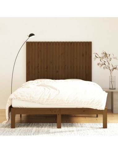 Testiera da Parete Miele 140x3x110 cm in Legno Massello di Pino