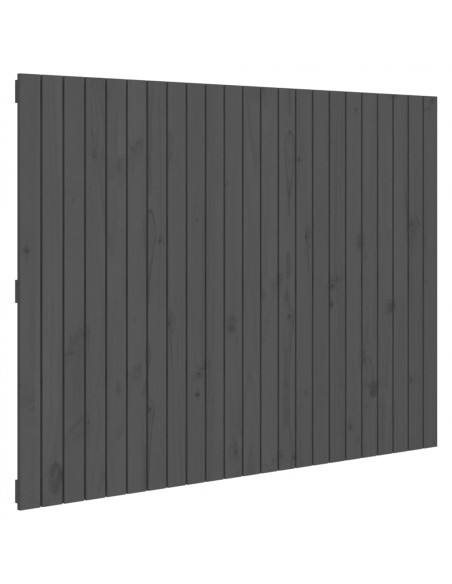 Testiera da Parete Grigia 146,5x3x110cm Legno Massello di Pino