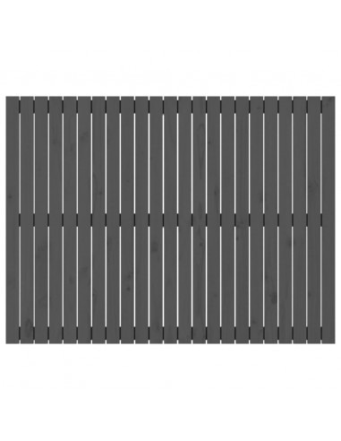 Testiera da Parete Grigia 146,5x3x110cm Legno Massello di Pino