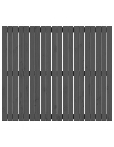 Testiera da Parete Grigia 127,5x3x110 cm Legno Massello di Pino