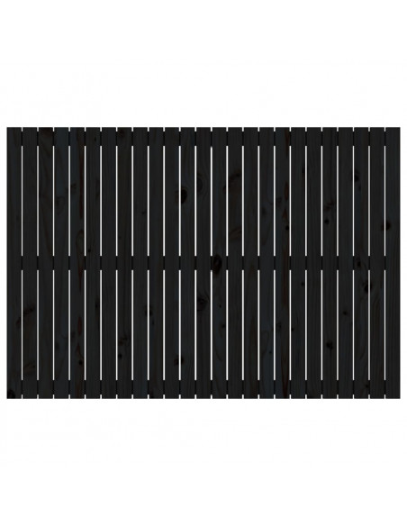 Testiera da Parete Nera 159,5x3x110cm in Legno Massello di Pino