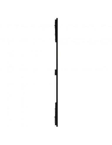 Testiera da Parete Nera 159,5x3x110cm in Legno Massello di Pino