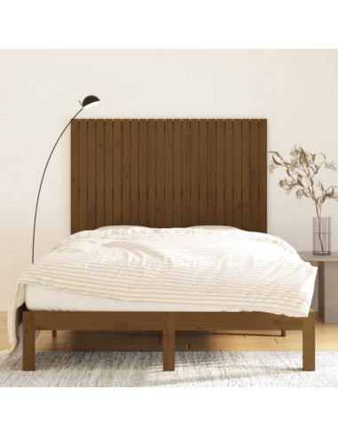 Testiera da Parete Miele 146,5x3x110 cm Legno Massello di Pino