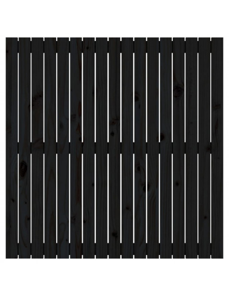 Testiera da Parete Nera 108x3x110 cm in Legno Massello di Pino