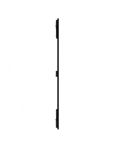 Testiera da Parete Nera 108x3x110 cm in Legno Massello di Pino
