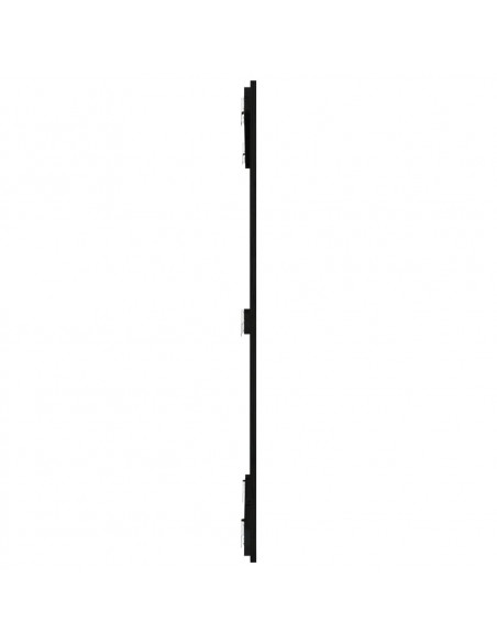 Testiera da Parete Nera 108x3x110 cm in Legno Massello di Pino