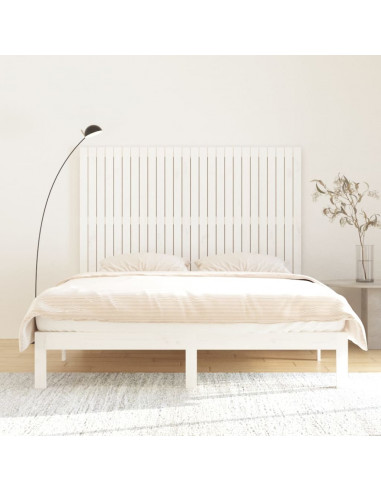 Testiera da Parete Bianca 166x3x110 cm Legno Massello di Pino