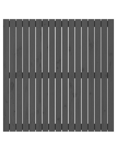 Testiera da Parete Grigia 108x3x110cm in Legno Massello di Pino